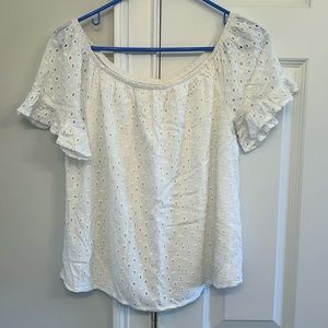 Knox rose white eyelet blouse
